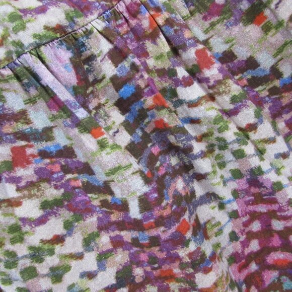 Anthropologie Conditions Apply Preppy Puff-Sleeve Geometric  Midi Dress Sz 16 - Picture 6 of 10